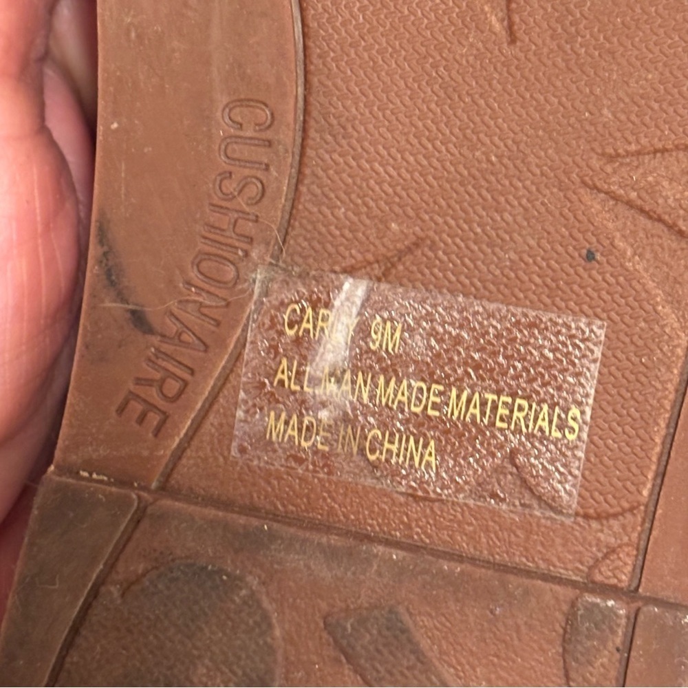 Tan and Pink Slide Sandals with Wide Strap - Picture 7 of 8